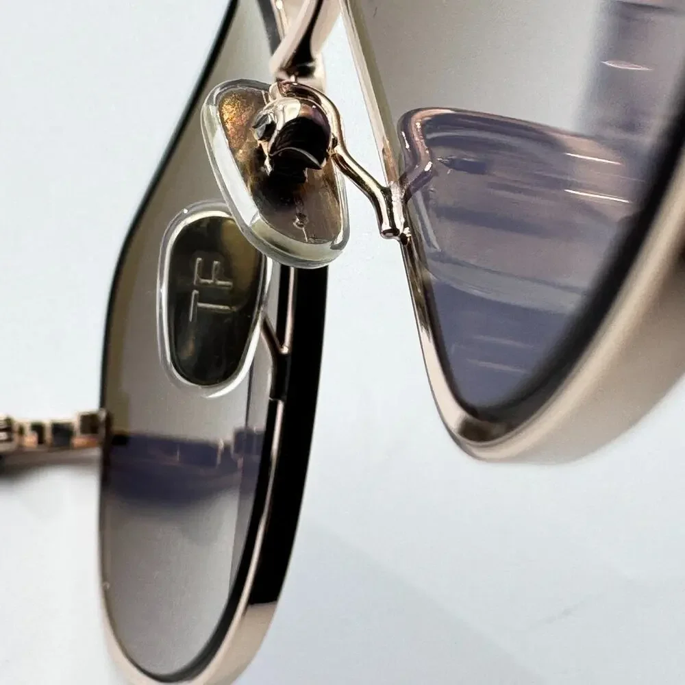 Tom Ford Sunglasses Maxwell TF1019 28B Black Gold Aviator Frame Gray Gradient